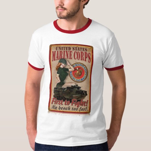 海兵隊のワイシャツの上のPin Tシャツ (正面)