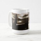 海兵隊の航空機富士山日本および日没 コーヒーマグカップ (正面左)