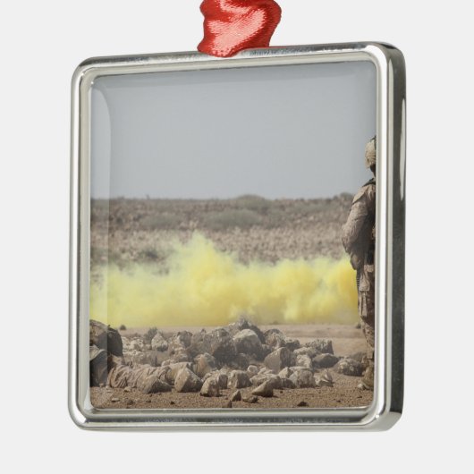 海兵隊は安全を提供する メタルオーナメント (左)