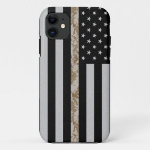 海兵隊は砂漠の迷彩柄ライン旗のiPhone 5を薄くします iPhone 11 ケース