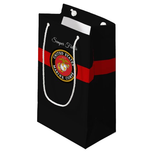 海兵隊ギフトのためのUSMC抱き枕- Semper Fi スモールペーパーバッグ (正面アングル)