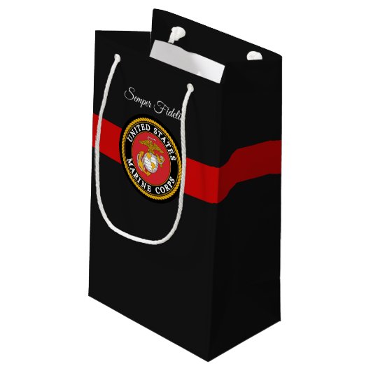 海兵隊ギフトのためのUSMC抱き枕- Semper Fi スモールペーパーバッグ (裏面アングル)