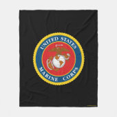 海兵隊シールフラット フリースブランケット (正面)