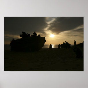 海兵隊員のシルエット ポスター