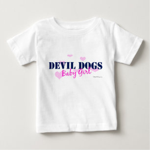 海兵隊員の女の赤ちゃん-ハートの長袖を持つ… ベビーTシャツ