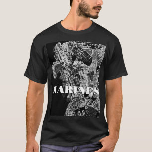 海兵隊員の黒いワイシャツ Tシャツ