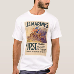 海兵隊員-最初に自由のためにフランスで戦うため Tシャツ