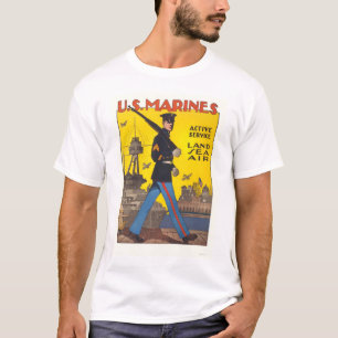 海兵隊員-活動的なサービス-土地、海、空気 Tシャツ