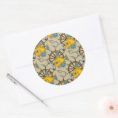 海兵隊魚の柄 ラウンドシール (封筒)