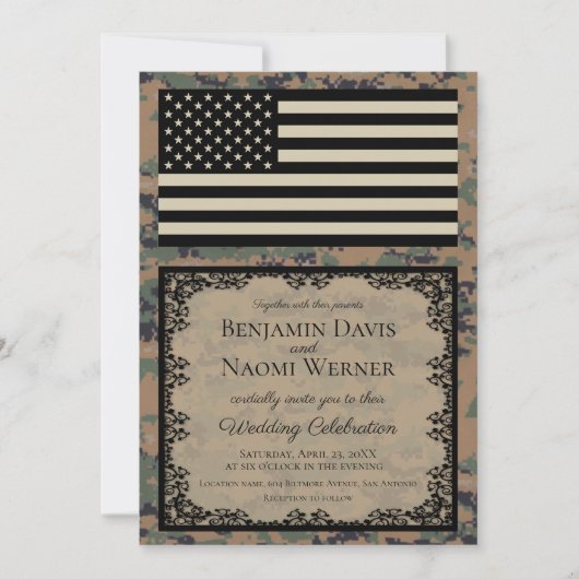 海兵隊 結婚式 招待状 (正面)