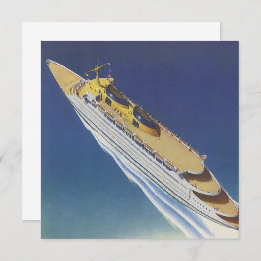 海内のヴィンテージクルーズ船の空中表示 (正面/裏面)