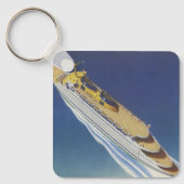海内のヴィンテージクルーズ船の空中表示 キーホルダー (正面)