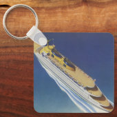 海内のヴィンテージクルーズ船の空中表示 キーホルダー (正面)