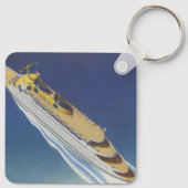 海内のヴィンテージクルーズ船の空中表示 キーホルダー (裏面)