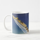 海内のヴィンテージクルーズ船の空中表示 コーヒーマグカップ (左)