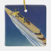 海内のヴィンテージクルーズ船の空中表示 セラミックオーナメント (正面)