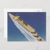 海内のヴィンテージクルーズ船の空中表示 ポストカード (正面/裏面)