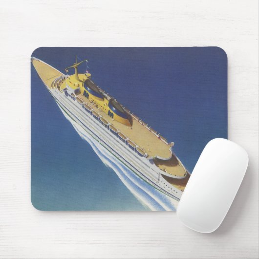 海内のヴィンテージクルーズ船の空中表示 マウスパッド (マウス)