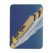 海内のヴィンテージクルーズ船の空中表示 マグネット (縦)