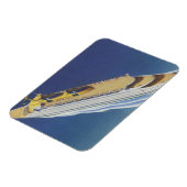 海内のヴィンテージクルーズ船の空中表示 マグネット (左側)