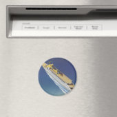 海内のヴィンテージクルーズ船の空中表示 マグネット (インサイチュ (食洗機))