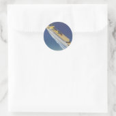 海内のヴィンテージクルーズ船の空中表示 ラウンドシール (バッグ)