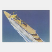 海内のヴィンテージクルーズ船の空中表示 ラッピングペーパーシート (正面3)