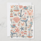 海冒険 |ビーチ航海ののベビーシャワー 招待状 (裏面)