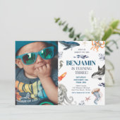 海写真海の誕生日パーティーの下 招待状 (スタンド正面)