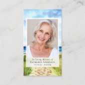 海写真葬儀記念祈りの言葉カード コーリングカード (正面)