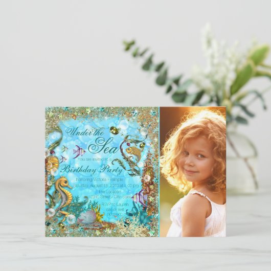 海写真誕生日パーティーの下 招待状 (スタンド正面)