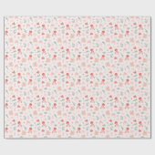 海動物のピンク ラッピングペーパー (フラット)