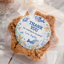 海動物の少年ザシー誕生日 ラウンドシール