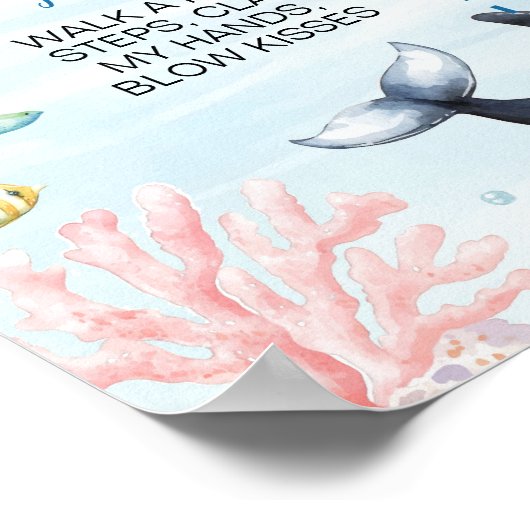 海動物の海の誕生日の節目 ポスター (角)