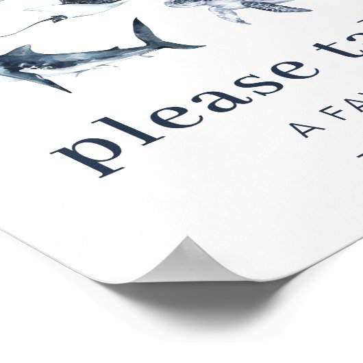 海動物の誕生日の好意のサイン ポスター (角)