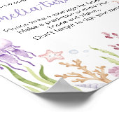 海動物ガール誕生日時間カプセル標識 ポスター (角)