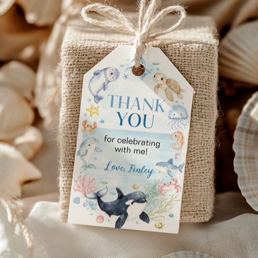 海動物キッズザシー誕生日ありがとう ギフトタグ
