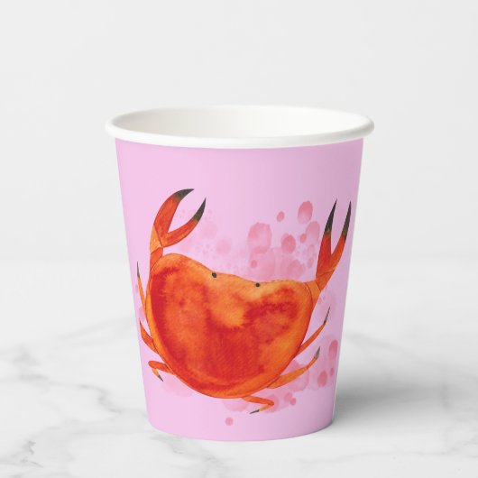 海動物シーライフ子供の誕生日パーティーピンク 紙コップ (裏面)
