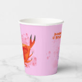 海動物シーライフ子供の誕生日パーティーピンク 紙コップ (右)