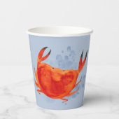 海動物タートルカニ誕生日パーティーブルー 紙コップ (裏面)