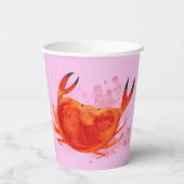 海動物亀子供の誕生日パーティーピンク 紙コップ (裏面)