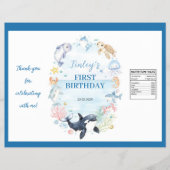 海動物子供の誕生日チップバッグラッパー チラシ (正面)