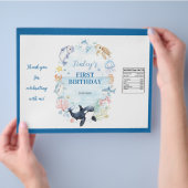 海動物子供の誕生日チップバッグラッパー チラシ (手)