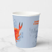 海動物子供の誕生日パーティーの青い名前オン 紙コップ (右)