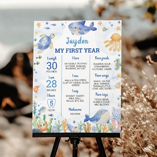 海動物少年の海の下の誕生日マイルストーン ポスター