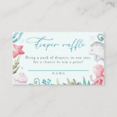 海動物少年の赤ちゃんシャワーおむつラッフル エンクロージャーカード (正面)