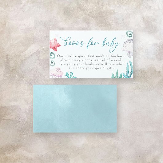 海動物少年の赤ちゃんシャワーベビー本 エンクロージャーカード