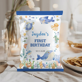 海動物少年誕生日チップバッグラッパー チラシ