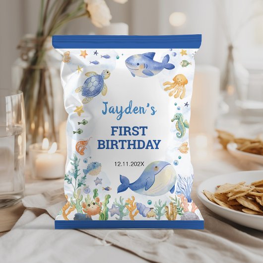 海動物少年誕生日チップバッグラッパー チラシ