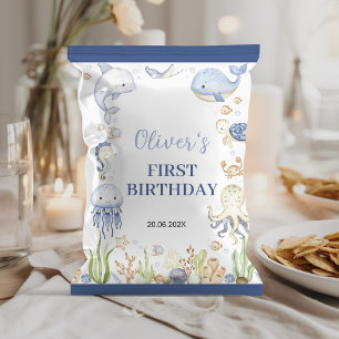 海動物少年誕生日チップバッグラッパー チラシ